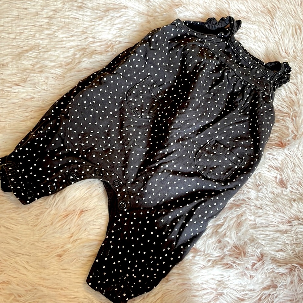 Baby girls black and white romper